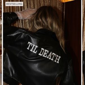 NWT 12th tribe vegan leather TIL DEATH bridal jacket